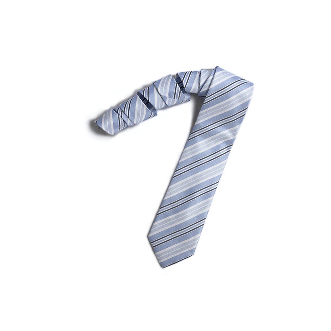 Corbata clasica plata y azul